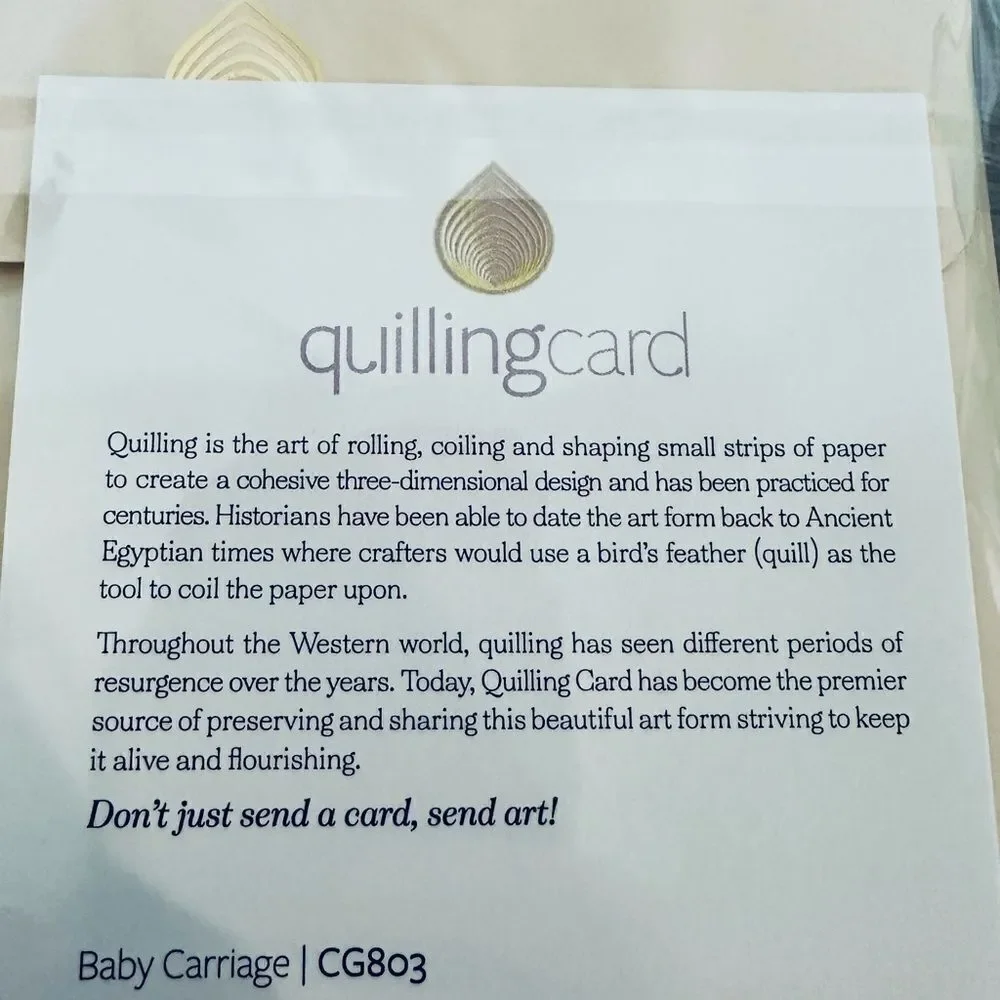 Quilling Card Baby Carriage Quill Paper Art Greeting Card
